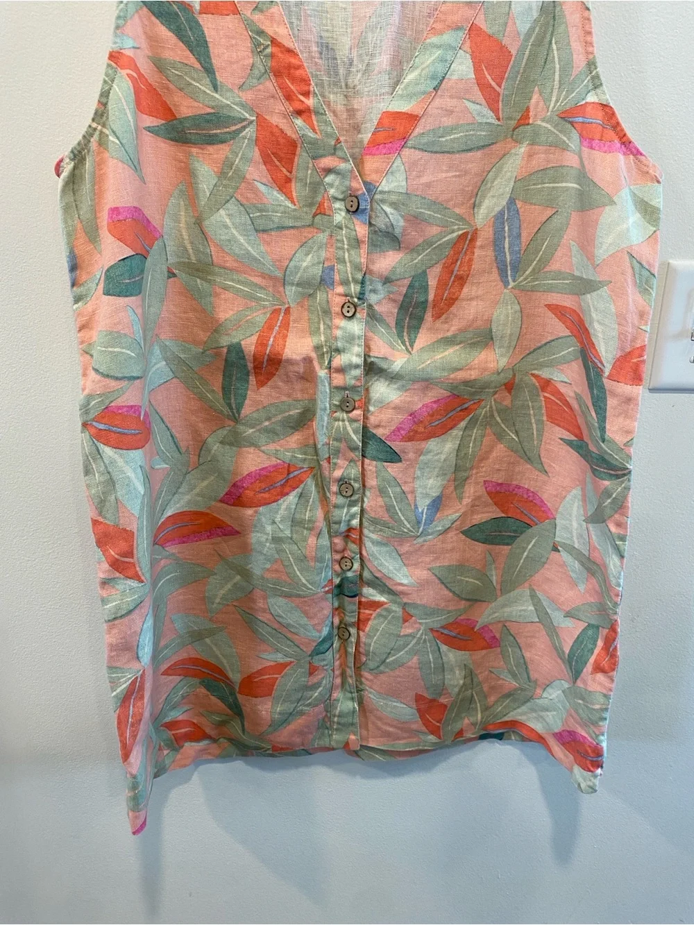 Faherty Alston dress 100% linen women’s size XL floral resort mini breathable